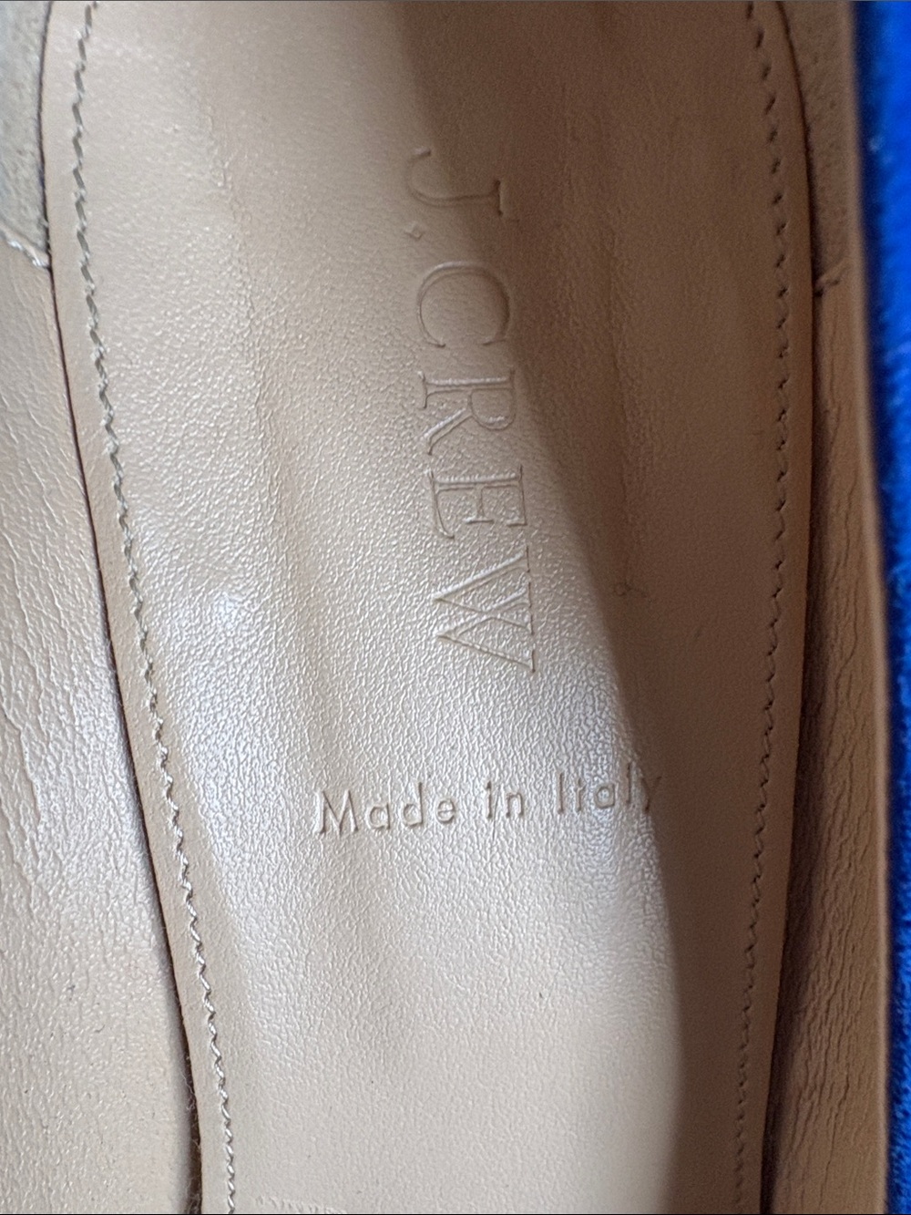 Crew blue suede wedge pumps 8.5 fits 8 made in Italy - Picture 6 of 8